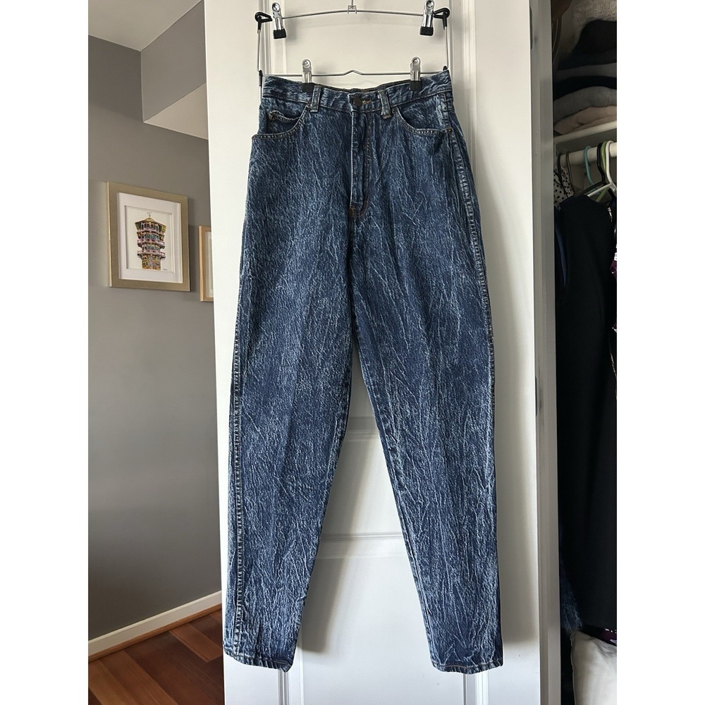 Vintage 80s Stefano International Size 10 Dark Acid Wash Mom Jeans High Waist